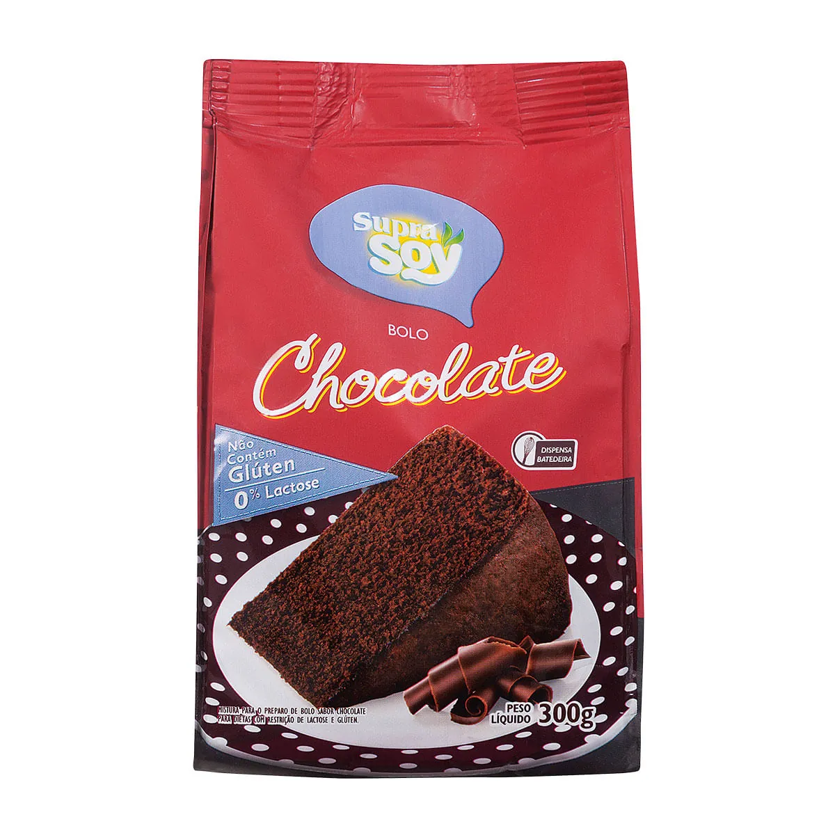 Mistura Para Bolo Chocolate Sem Glúten Zero Lactose Supra Soy Pacote 300g