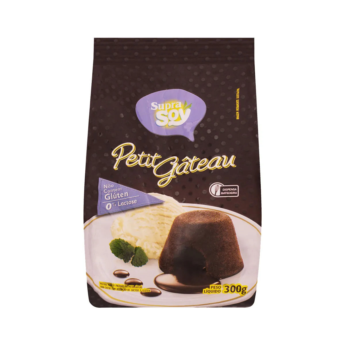 Mistura Para Bolo Petit Gâteau Sem Glúten Zero Lactose Supra Soy Pacote 300g