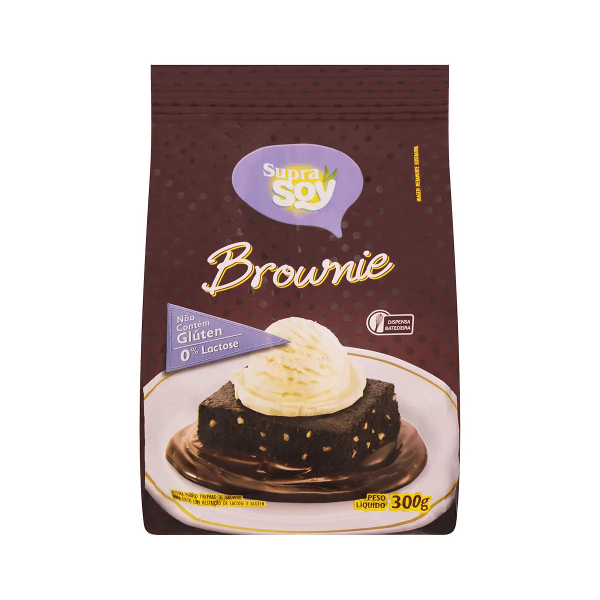 Mistura Para Bolo Brownie Sem Glúten Zero Lactose Supra Soy Pacote 300g
