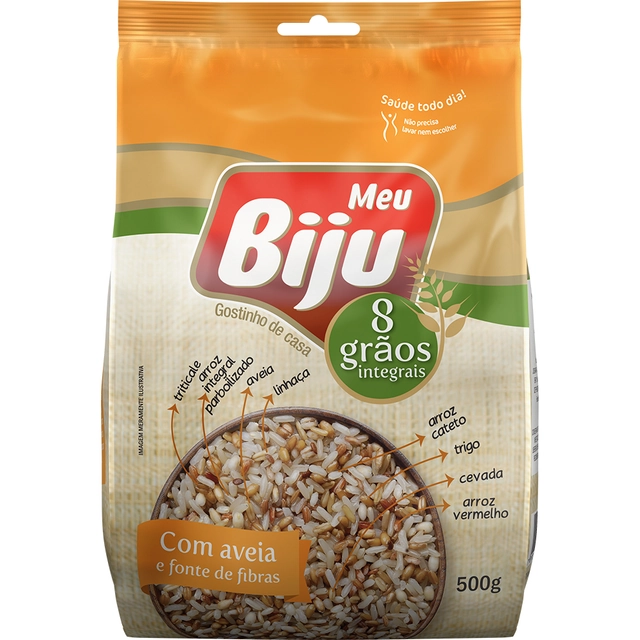 Arroz Meu Biju 8 Grãos Integrais Com Aveia 500g