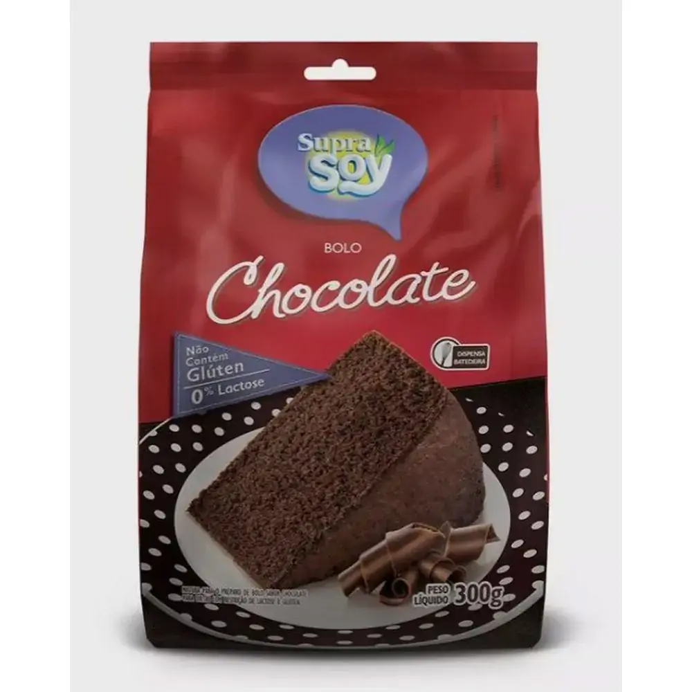 Mistura Para Bolo Chocolate S/lactose/s/gluten 12x300gr Supra Soy