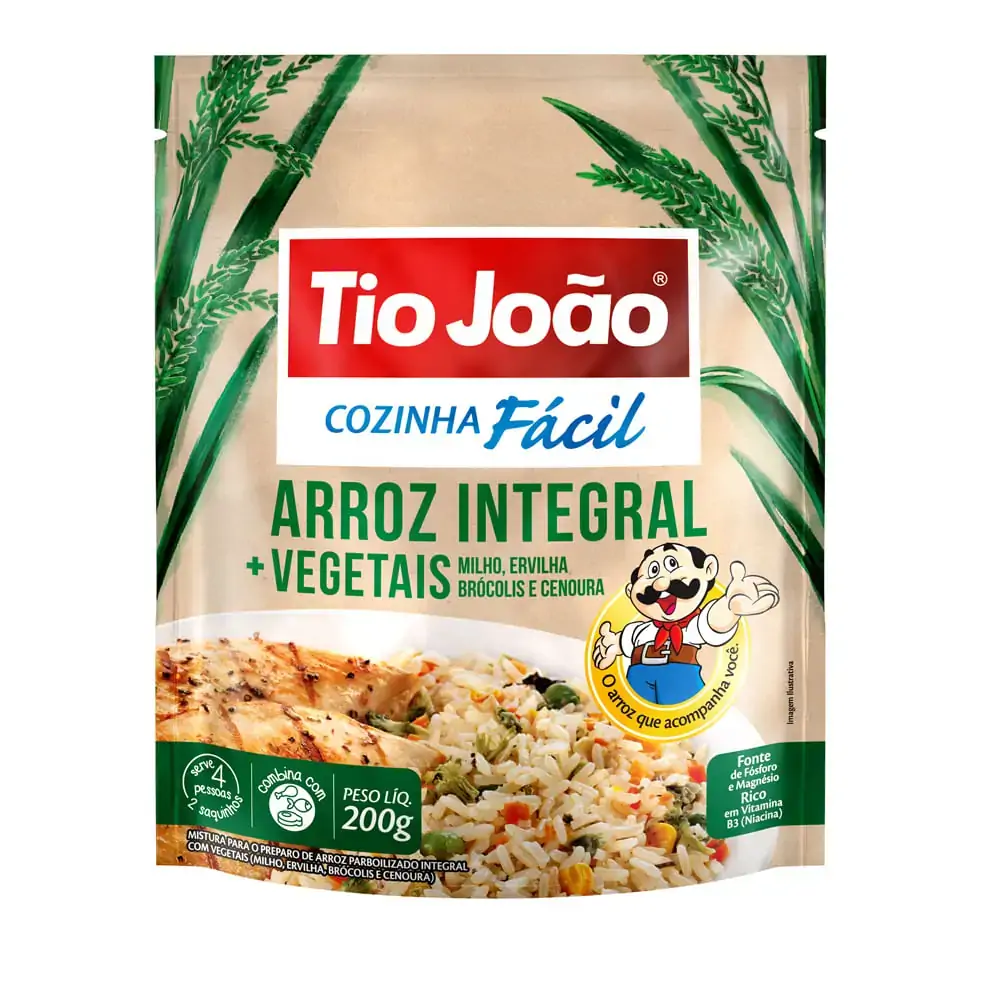 Arroz Tio Joao Cozinha Facil Integral Vegetais Milh,erv,broc E Cen Caixa 12x