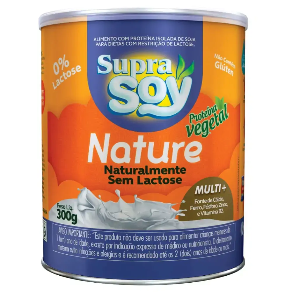 Leite em Pó Zero Lactose Nature Supra Soy Lata 300 g