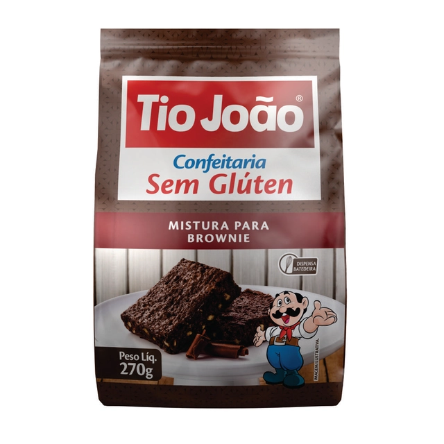 Mistura Para Brownie Tio João Confeitaria Sem Glúten 270g
