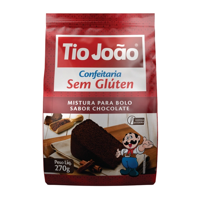 Mistura Para Bolo Tio João Sabor Chocolate 270g
