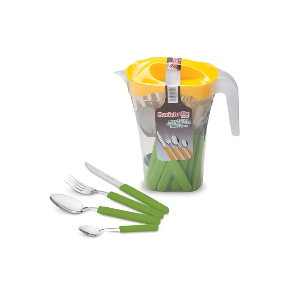 Faqueiro Inox 25pcs Cb Plast Jarr Verd