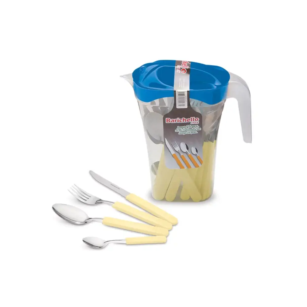 Faqueiro Inox 25pcs Cb Plast Jarr Bg