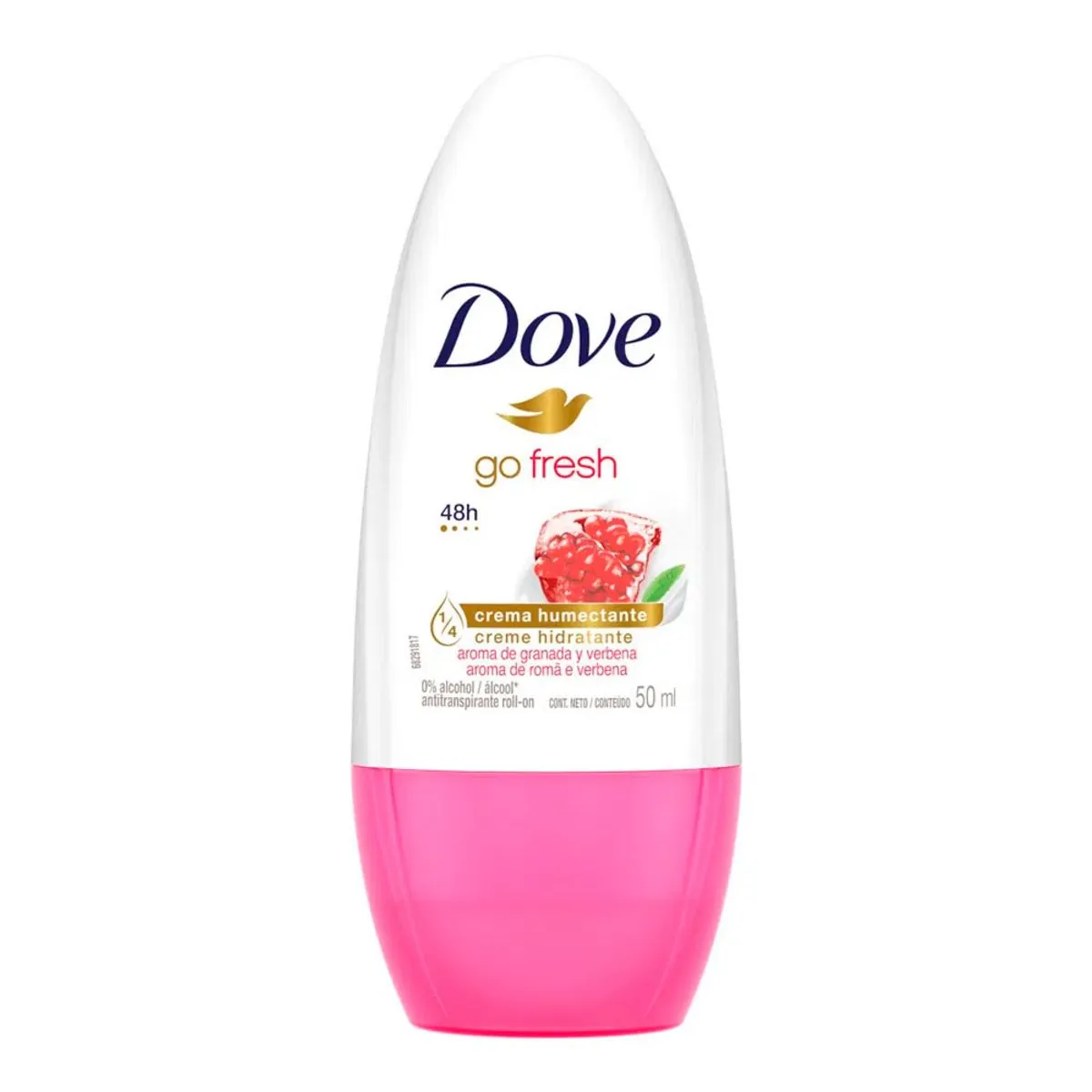 Desodorante Roll-On Dove Go Fresh Romã e Verbena Feminino 50ml/53g