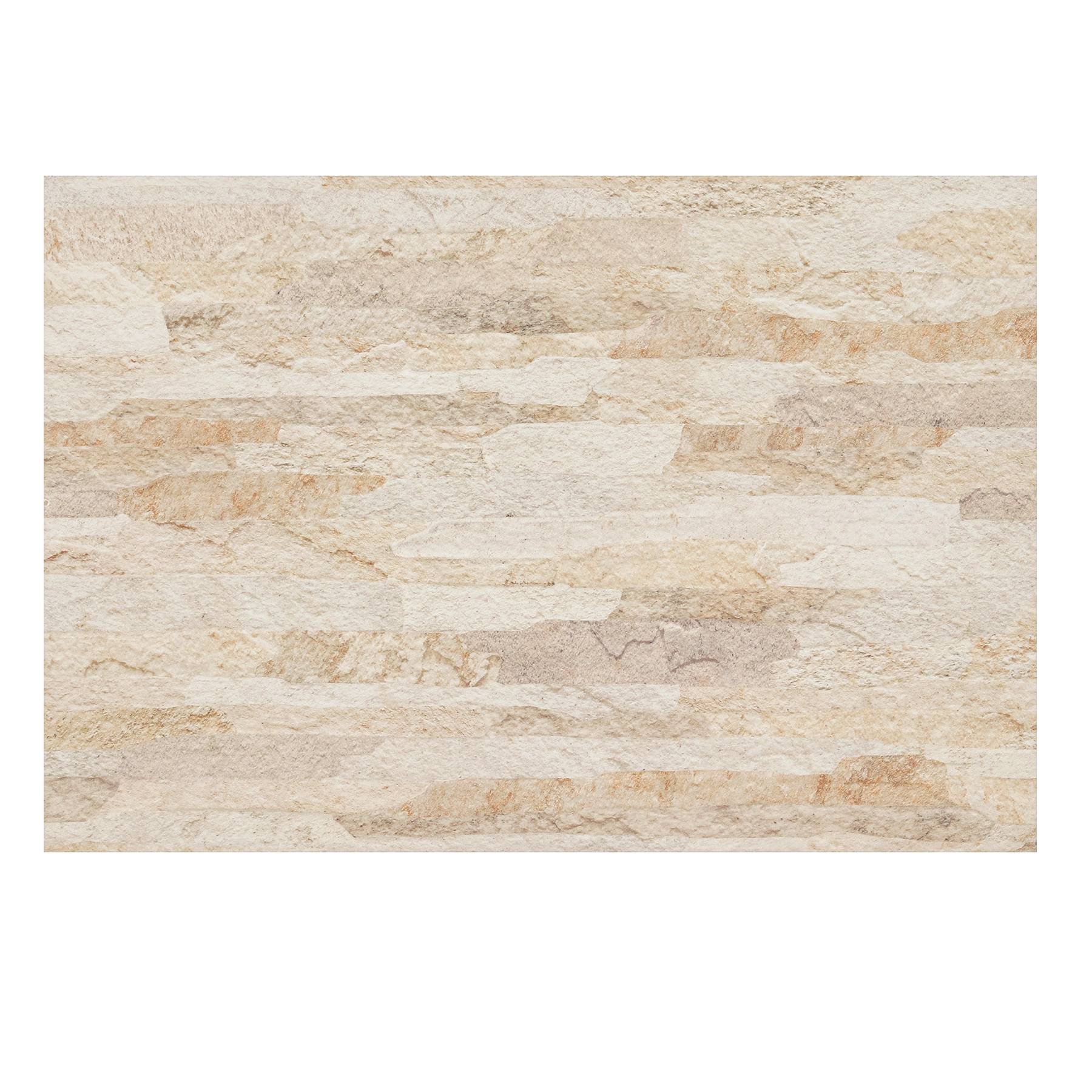Revestimento de Parede Interno Pedra Acetinado 43,7x63,1cm Borda Reta Filetado Bege Ceusa