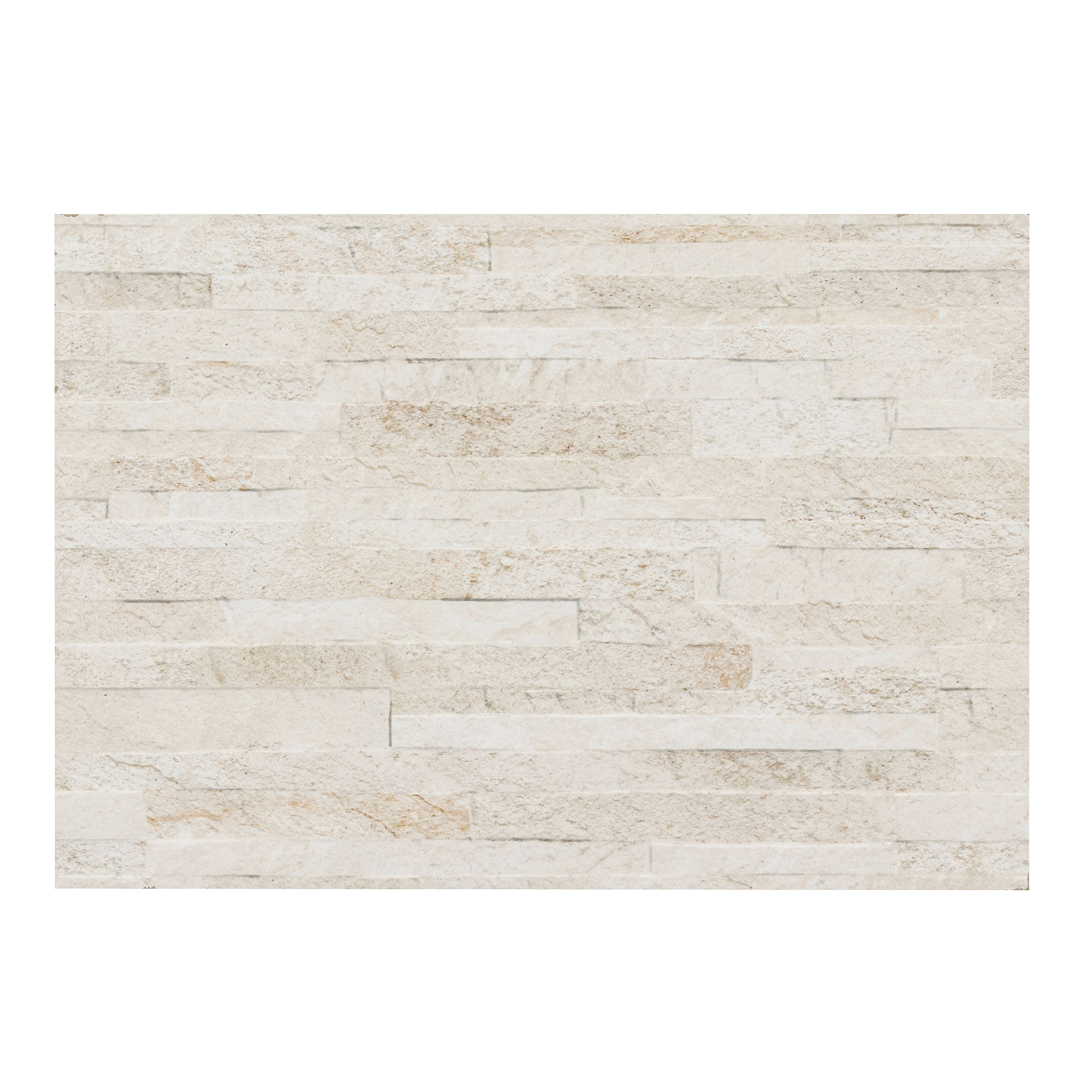 Revestimento de Parede Interno Pedra Acetinado 43,7x63,1cm Borda Reta Filetado Branco Ceusa