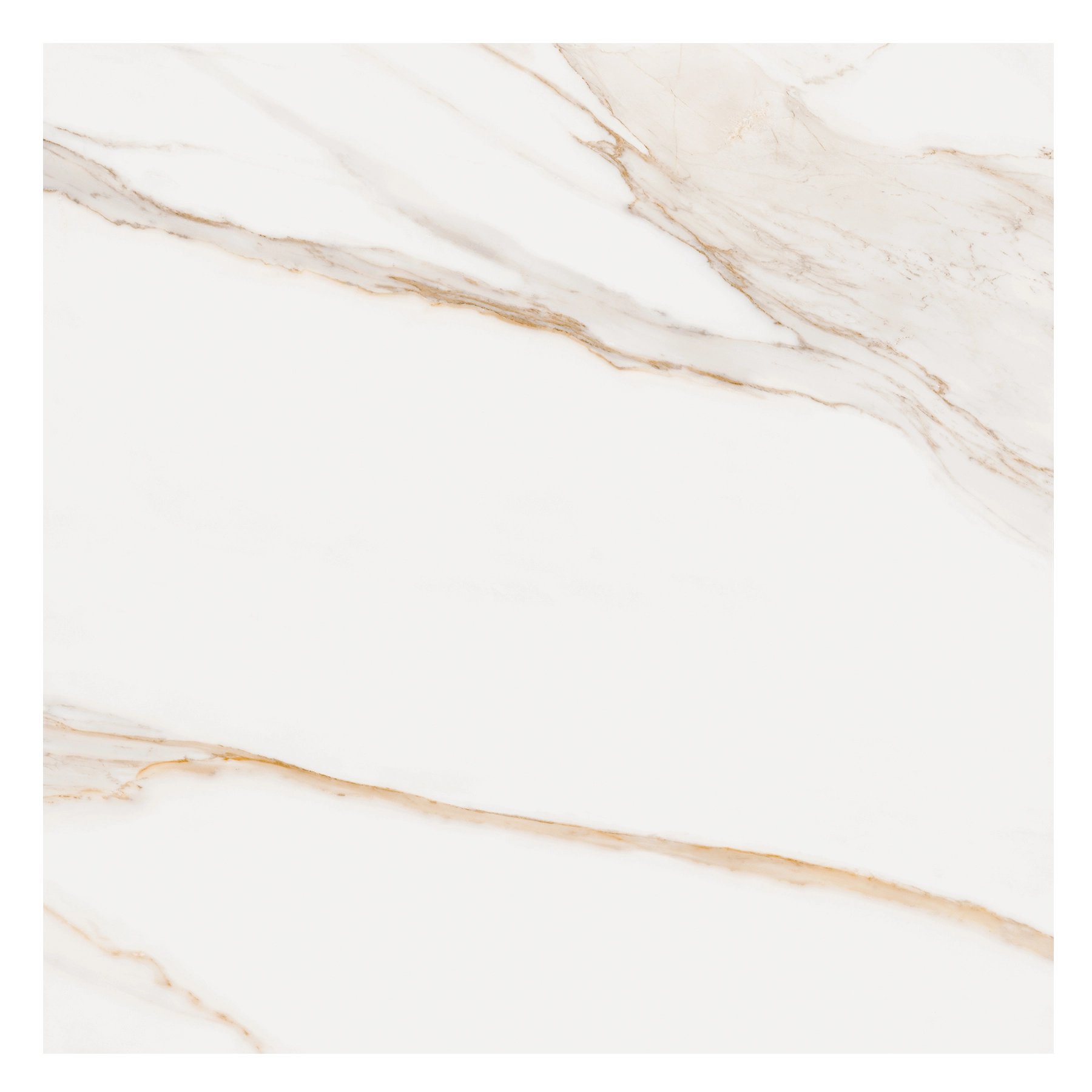 Porcelanato Marmorizado Polido Borda Reta Interno 120x120cm Calacata Royal White Ceusa