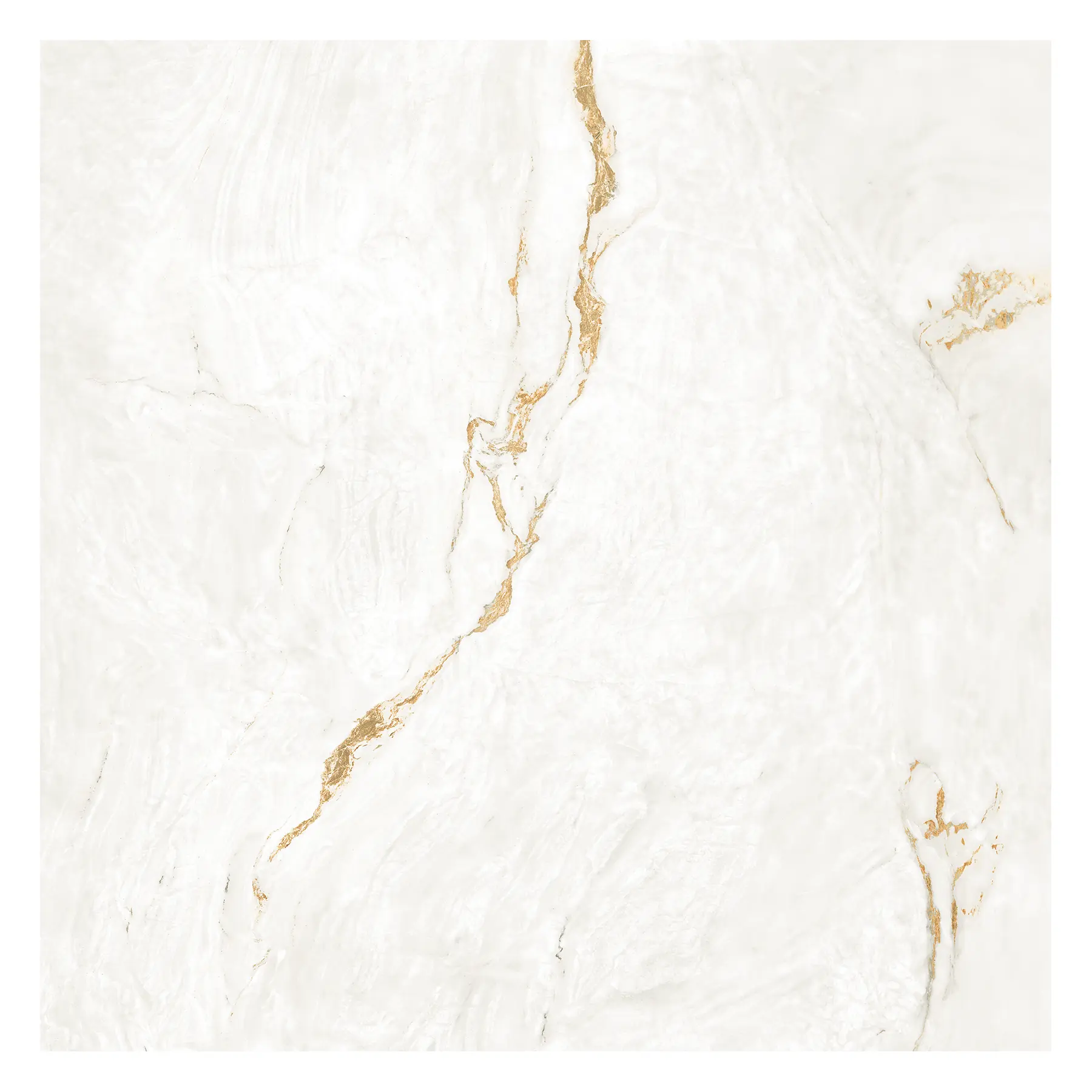 Porcelanato Marmorizado Polido Borda Reta Interno 120x120cm Paraná Gold Portinari