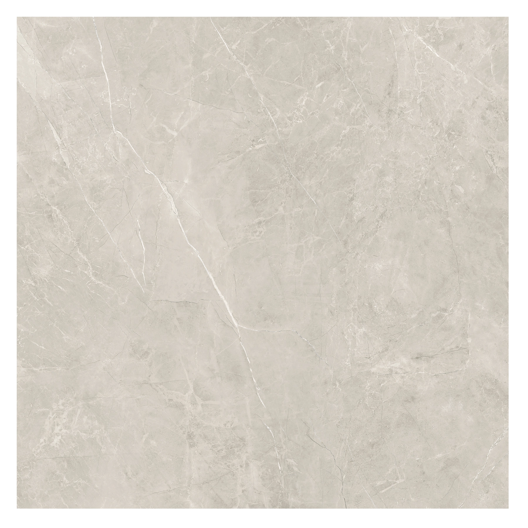 Porcelanato Marmorizado Polido Borda Reta Interno 90x90cm Castellon Cinza Portinari