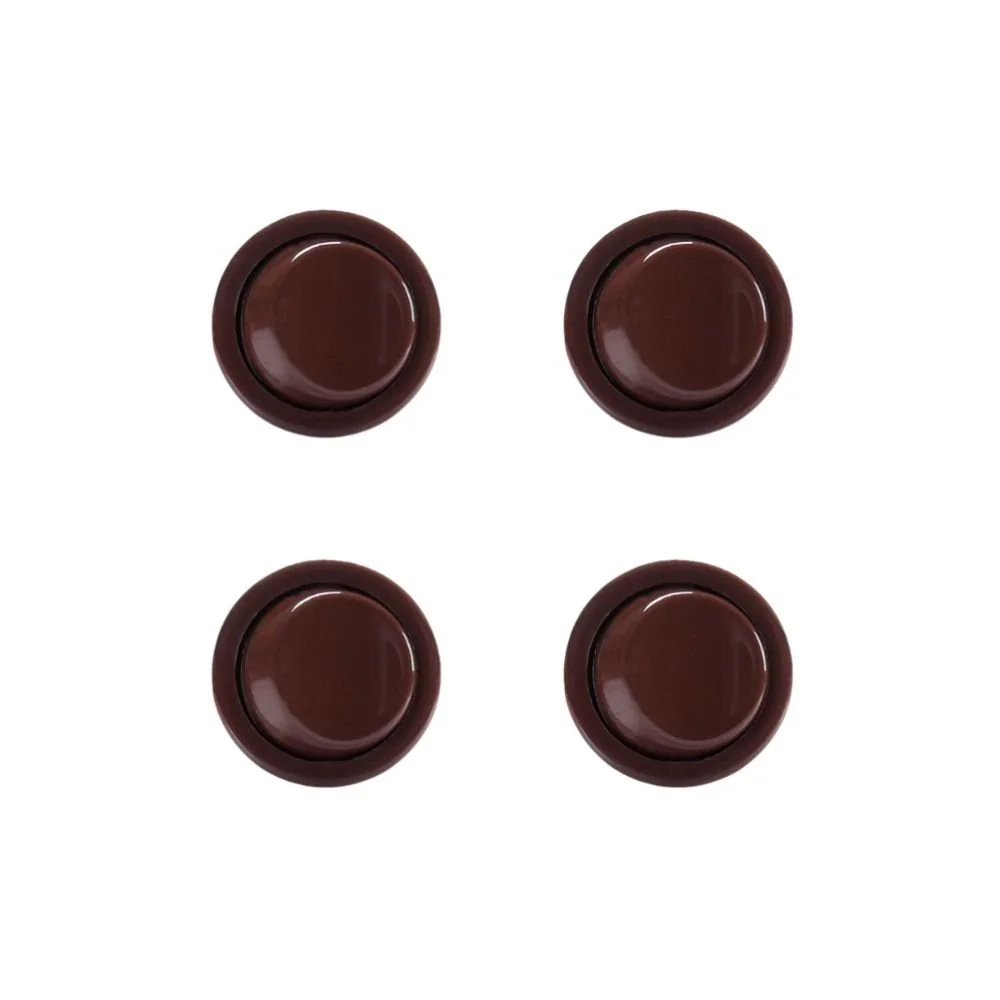 Kit 4 Interruptores Bolinha De Tecla Para Móveis Margirius Moldura M9 Com Cabo Série 16.000 Marrom