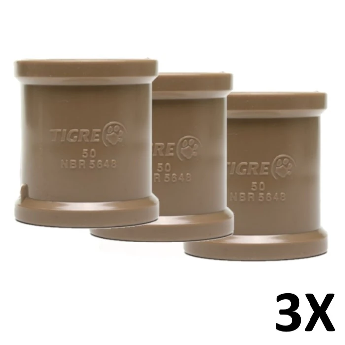 Kit 3 Luva Mista Pvc Roscável E Soldável 1.1/2  (50mm) Tigre