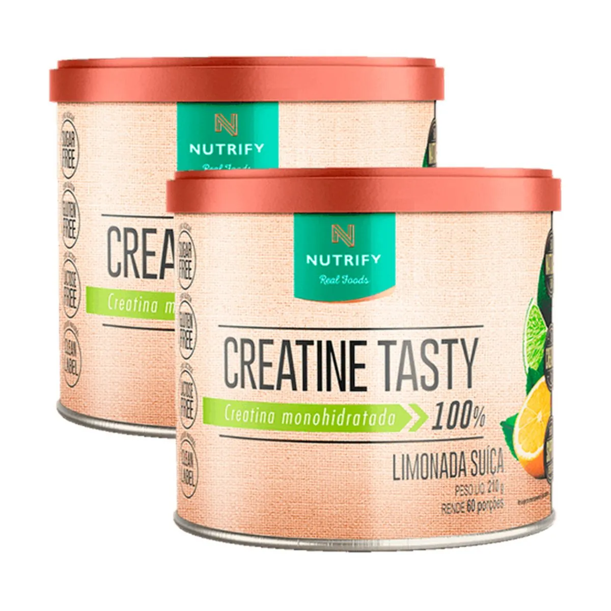 Kit 2X: Creatine Tasty Creatina Monohidratada Limonada Suíça Nutrify 210g
