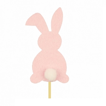 Pick Mdf Coelho Pompom Rosa 70x41mm 31040 Albanono