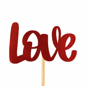 Pick Albano Mdf Love Flocado Vermelho Un