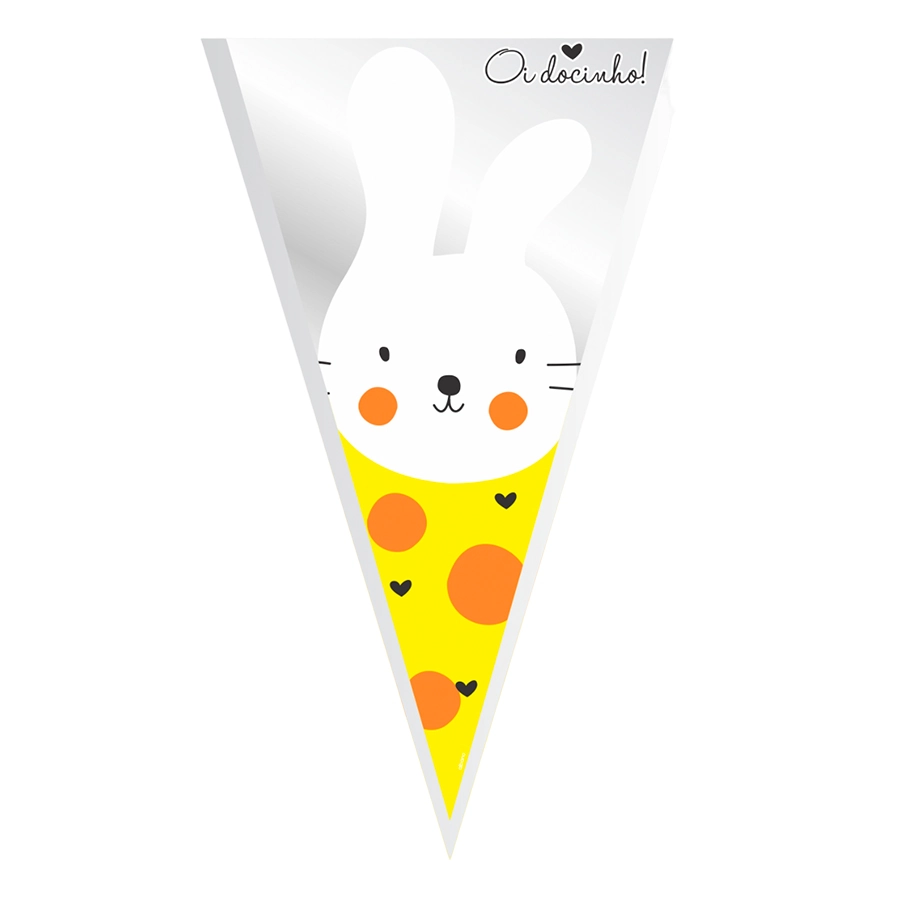 Cone Poli Oi Docinho Am/lar 30x15cm 50un 33808 Albano