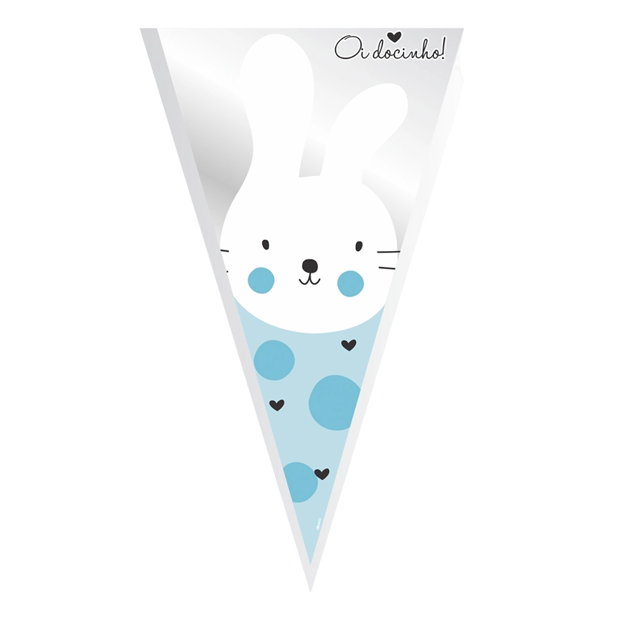 Cone Poli Oi Docinho Az 30x15cm 50un 33809 Albano