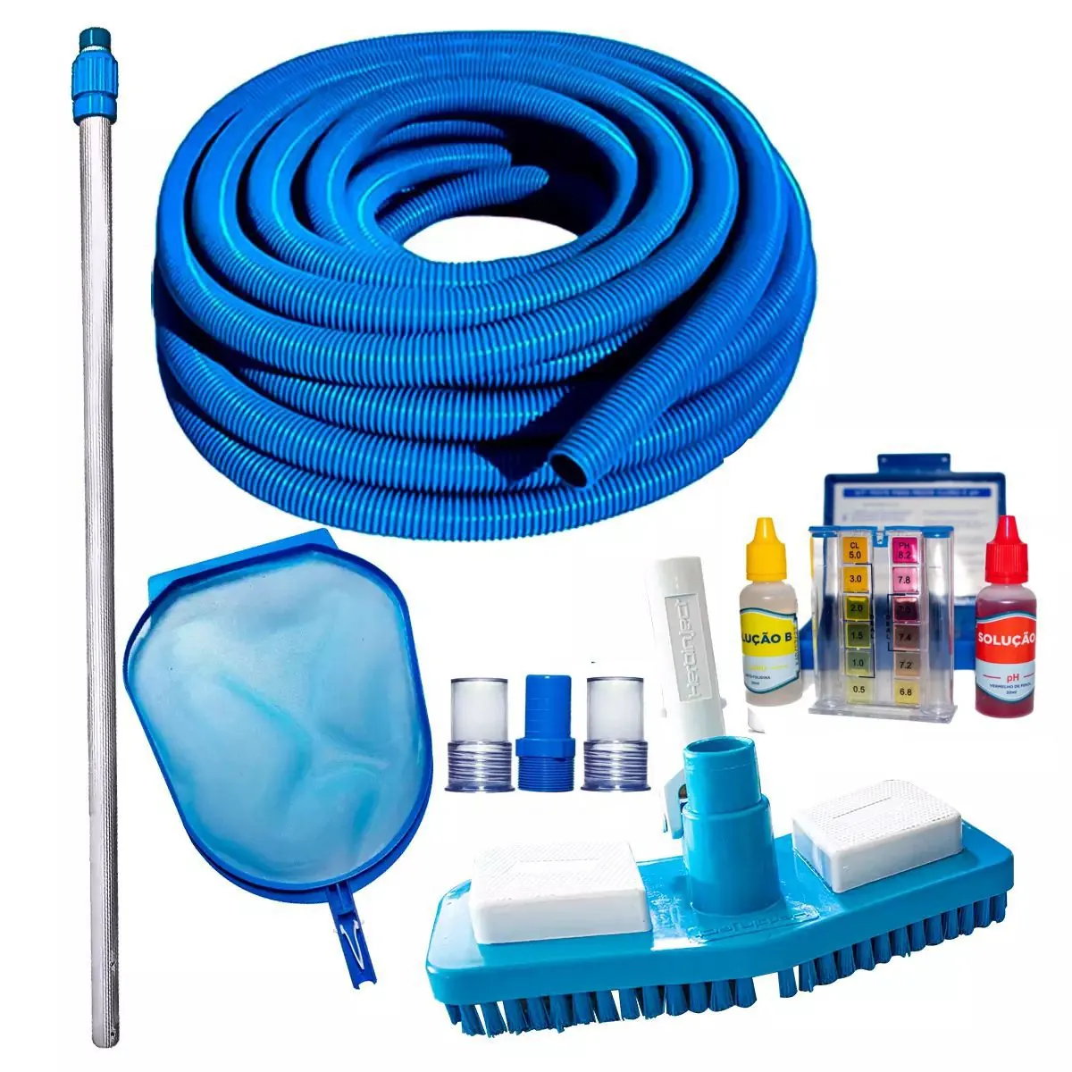 Kit Limpeza Piscina Alvenaria Completo Com Cabo 2m
