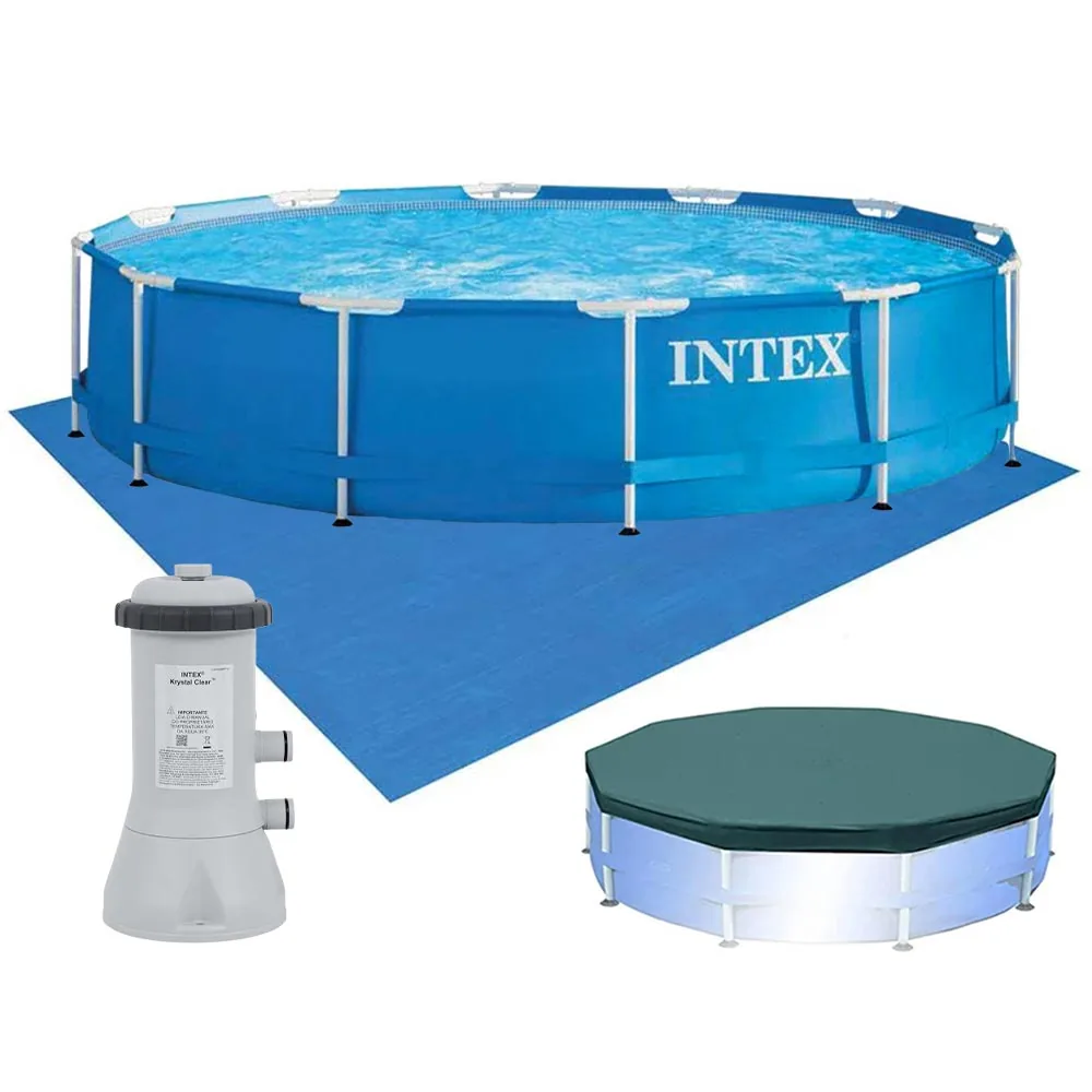 Piscina Intex 6.503 Litros Estrutural Armação Com Filtro 110v Capa E Forro