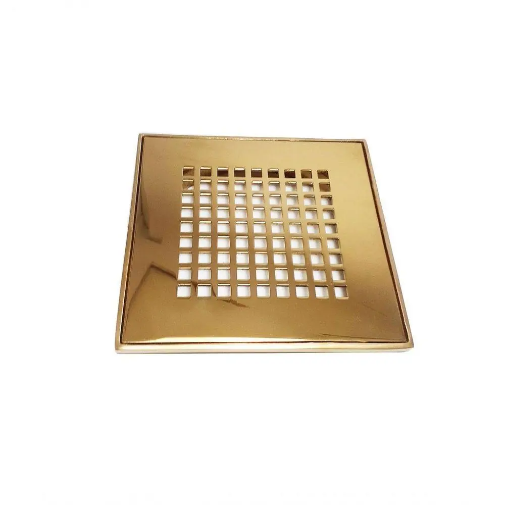 Ralo Dourado Quadriculado Gold C/ Caixilho 15x15