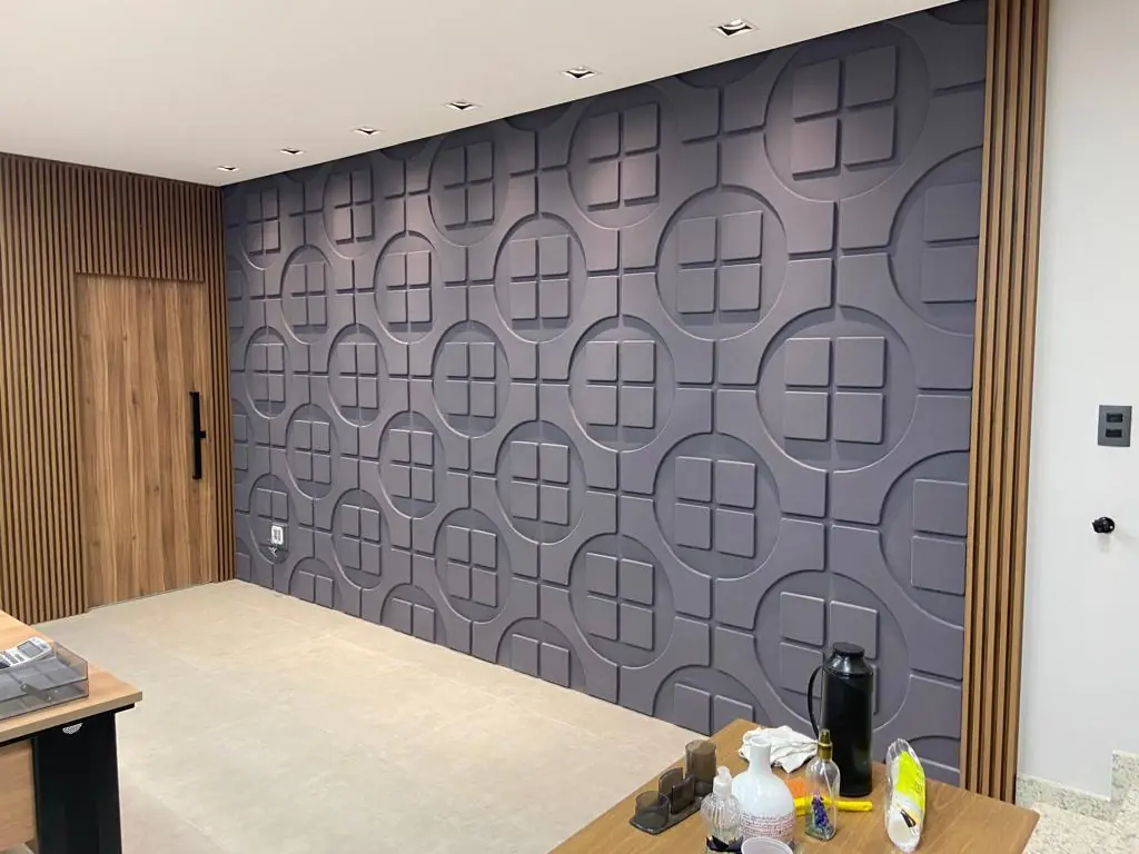 Kit 12 Placas Paineis Perede Revestimento 50cmx50cm Relevo Texturizado Flexivel 50cmx50cm 3d Pvc