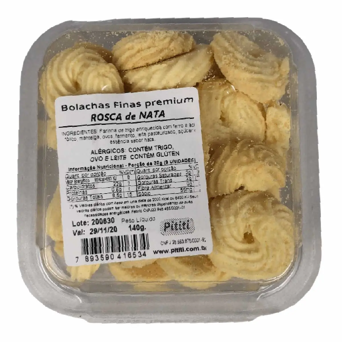 Bolacha Rosca de Nata Pititi 140 g