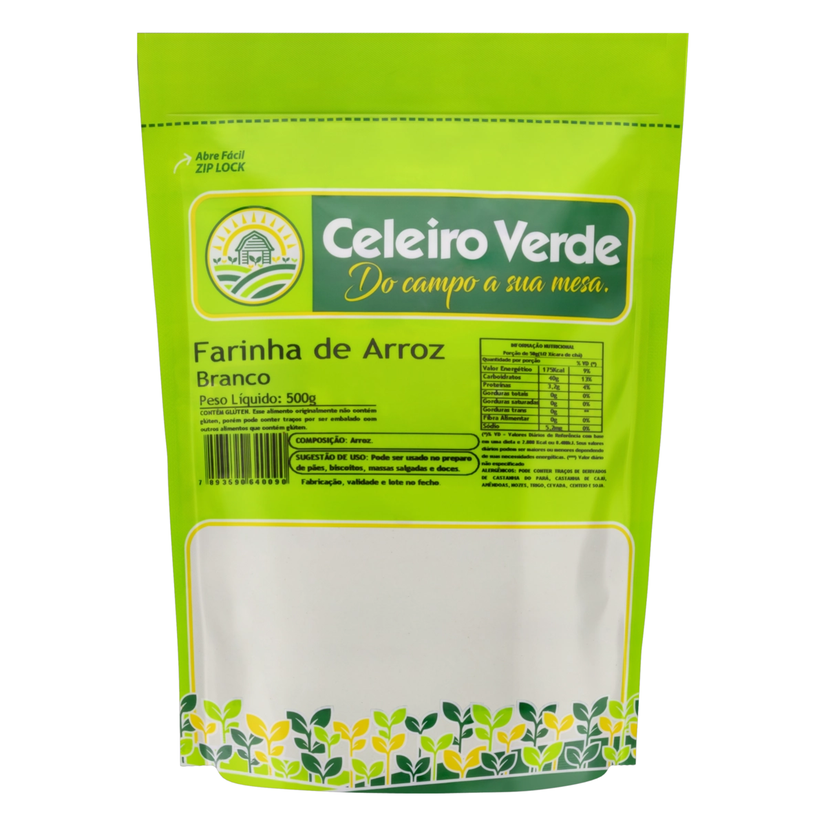Farinha De Arroz Branco Celeiro Verde Pouch 500g