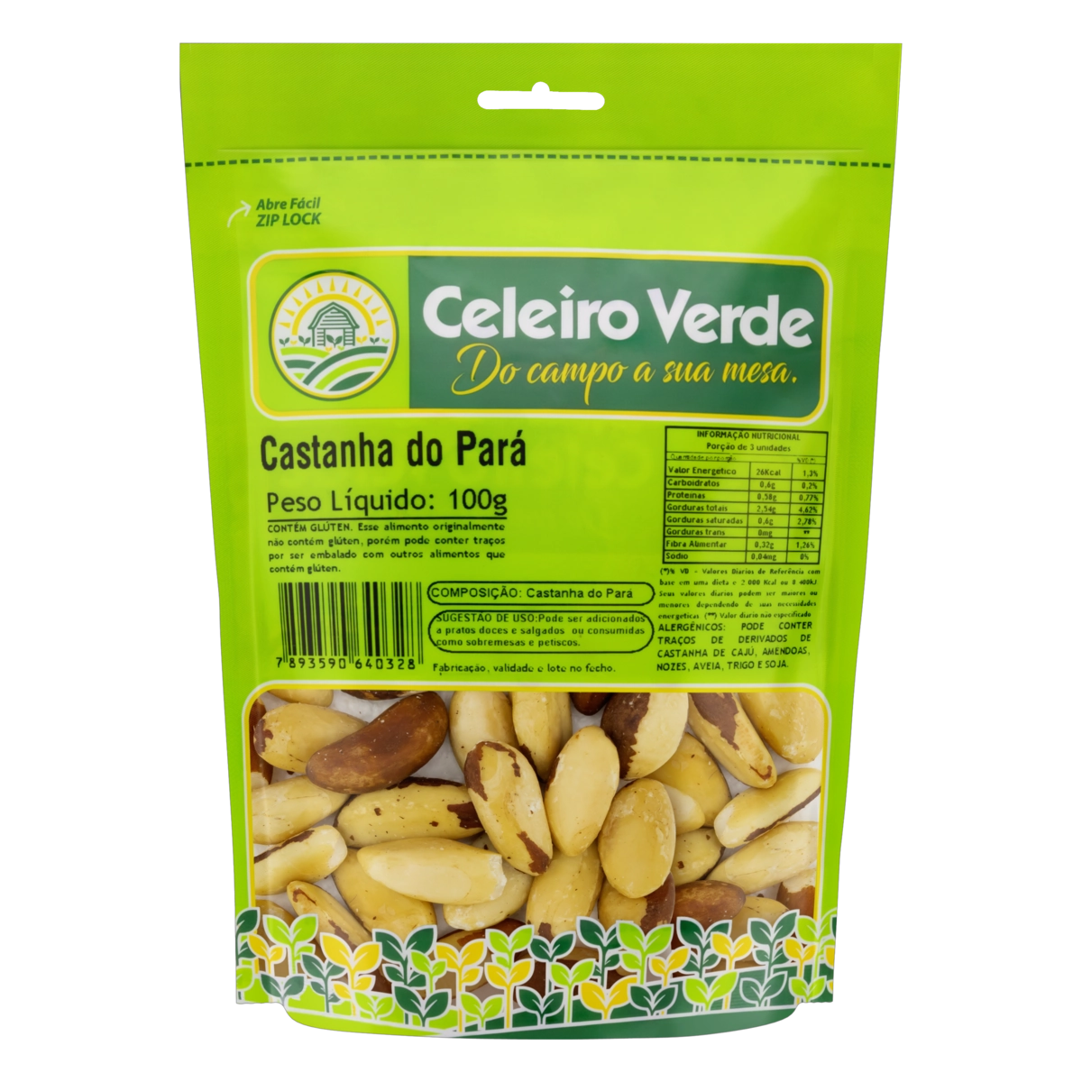 Castanha Do Pará Celeiro Verde Pouch 100g
