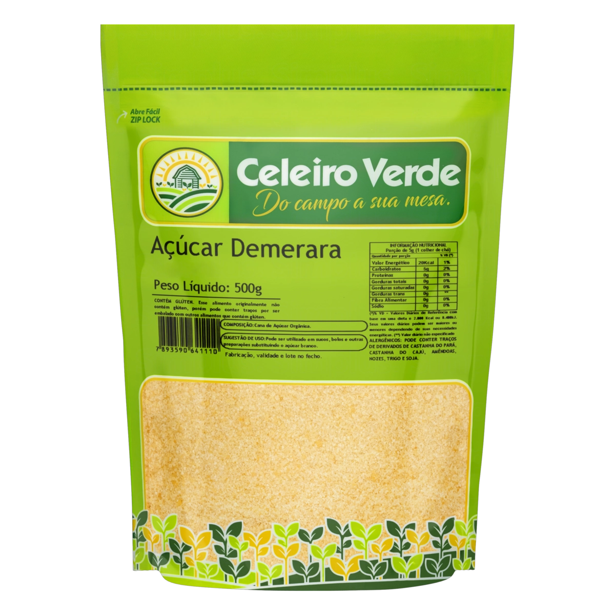 Açúcar Demerara Celeiro Verde Pouch 500g
