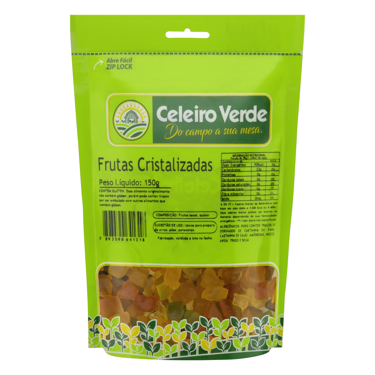 Frutas Cristalizadas Celeiro Verde Pouch 150g