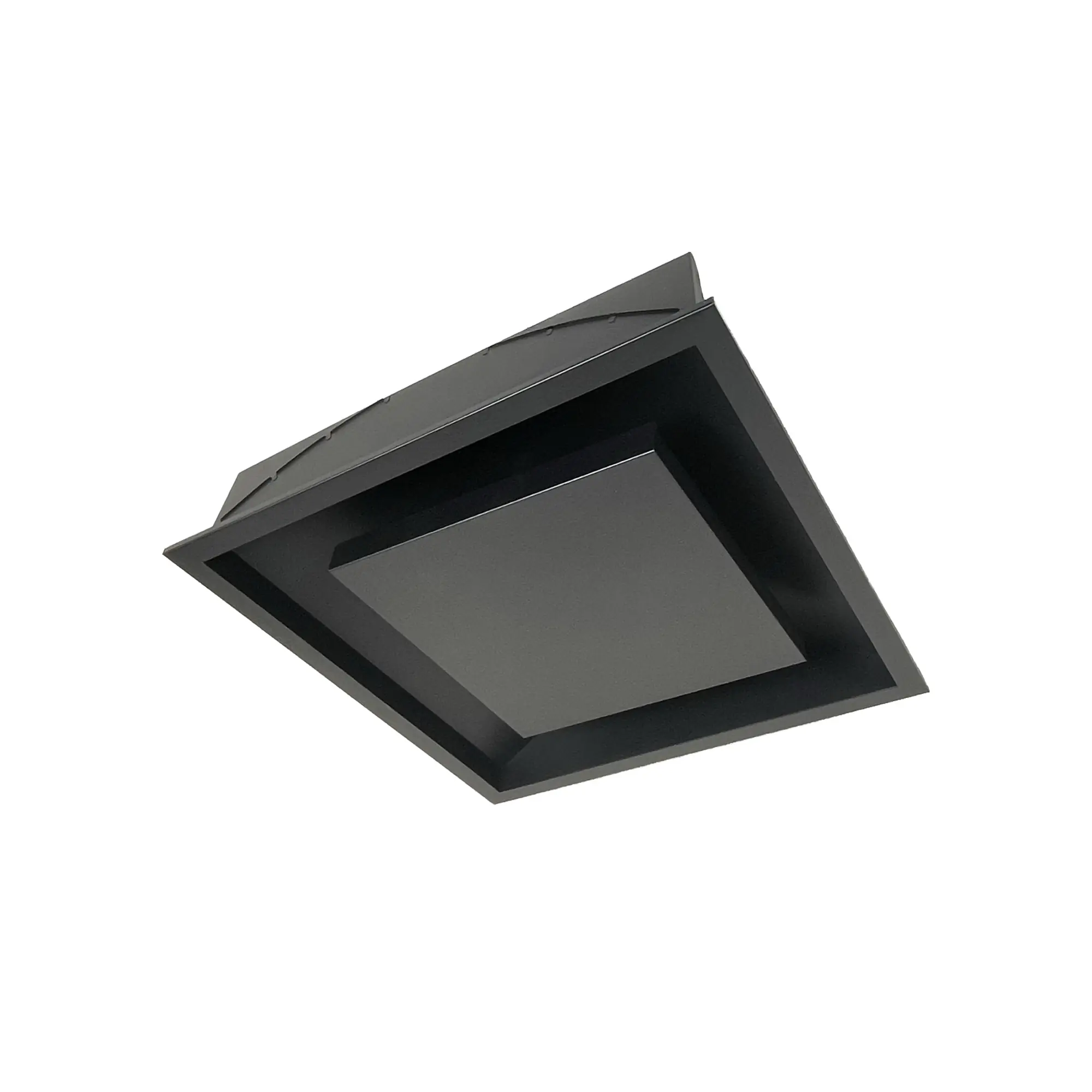 Plafon De Luz Indireta Embutir 45x45cm Para 4 Lâmpadas E27 Preto