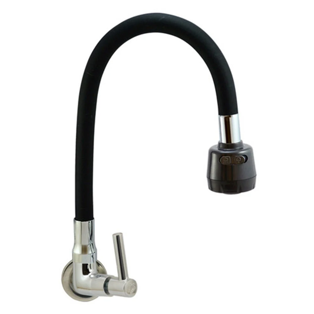 Torneira Cozinha Parede Tubo Gourmet Duplo Jato 1/4v Preto