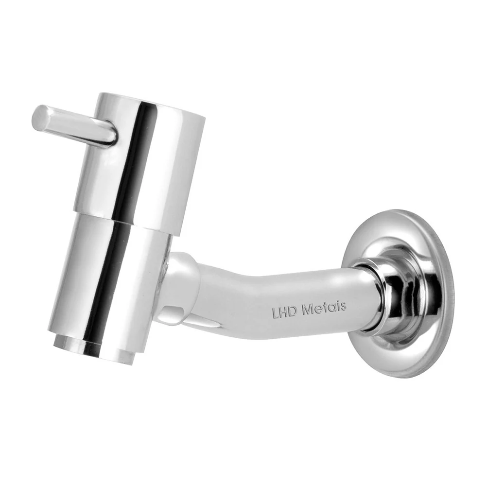 Torneira Link Tanque/jardim/lavatório Reta De Parede Metal Luxo 1/4v Prateado