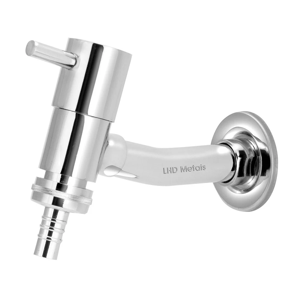 Torneira Link Tanque/jardim Reta De Parede Com Bico Metal Luxo 1/4v Prateado