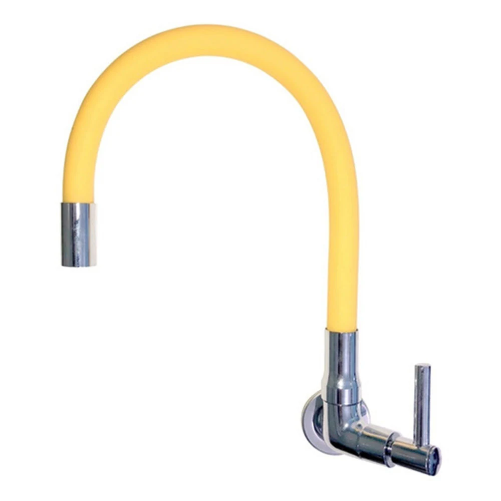 Torneira Para Cozinha De Parede Tubo Gourmet Colorido 1/4v. Amarelo