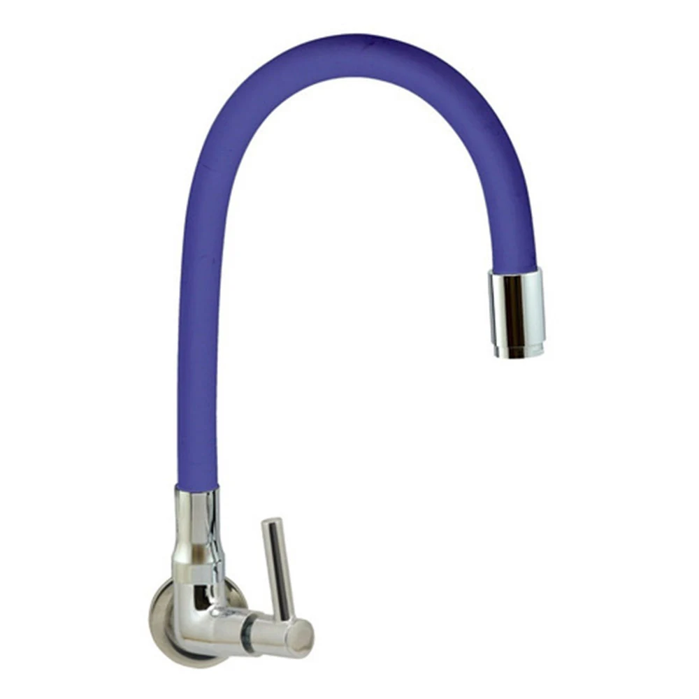 Torneira Para Cozinha De Parede Tubo Gourmet Colorido 1/4v. Azul