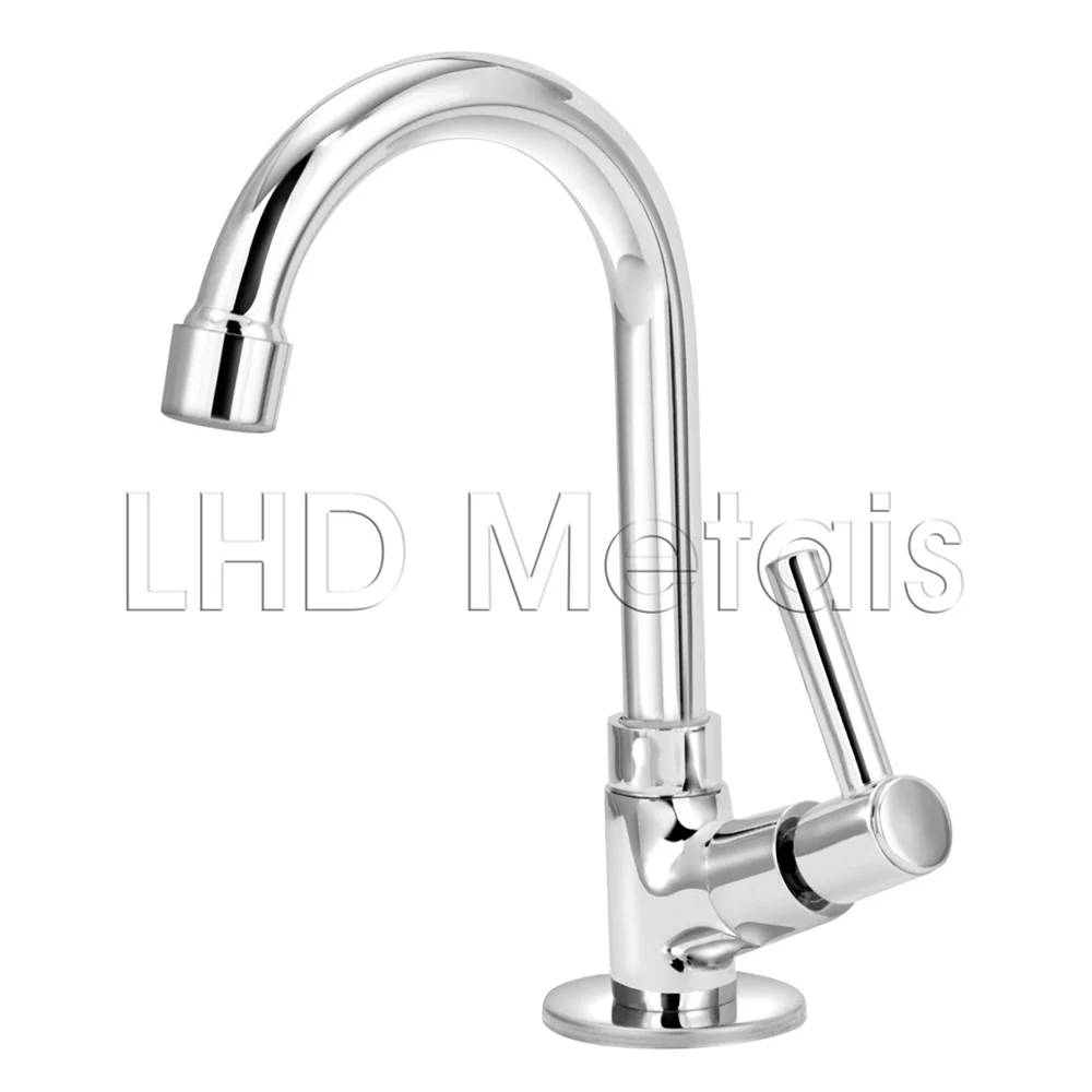 Torneira Lavatório Banheiro Bica Móvel Luxo 1/4v Metal Preço Prateado