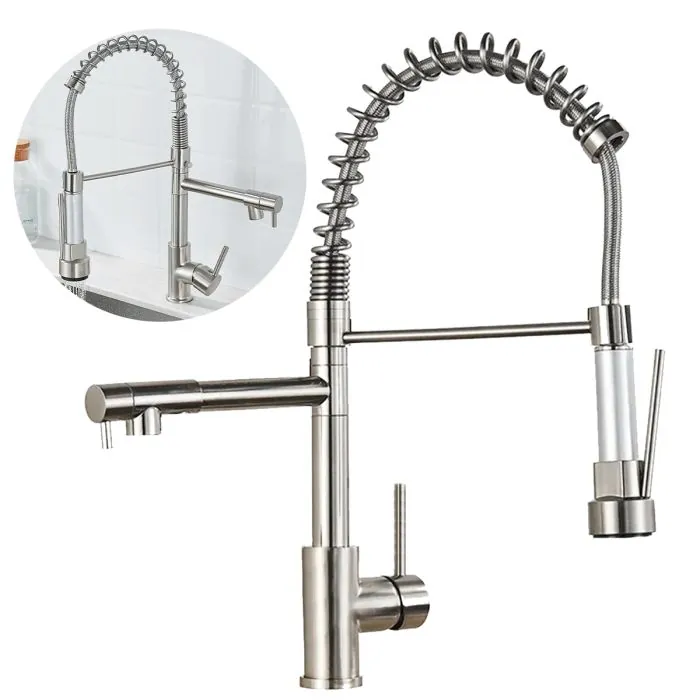 Torneira Gourmet De Cozinha Monocomando Inox Escovado Luxo Brinovar
