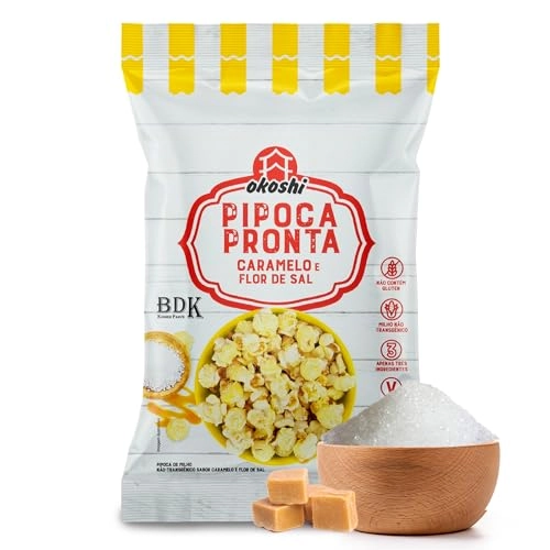Pipoca Pronta Caramelo E Flor De Sal Okoshi Pacote 50g
