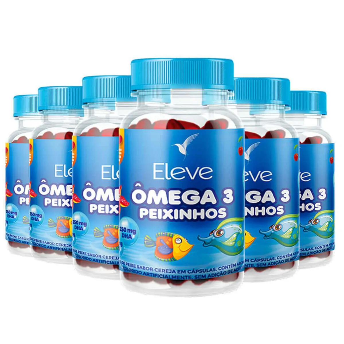 Ômega 3 Infantil Peixinho 360 Cápsulas 90 dias Eleve Life