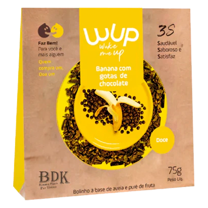 Bolinho Banana C/choc Wup 75g
