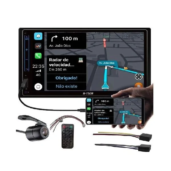 Reprodutor de Vídeo Universal Mp5 7 Pol. 2 Din Usb/Bluetooth/Sd/Mirror - H TECH HT3023