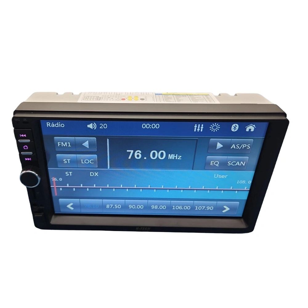 Multimídia Universal Mp5 7 Pol. 2 Din Rádio FM/ Usb/ Bluetooth/ Auxiliar p2/ SD Card/ Espelhamento via Cabo - H TECH HT5023