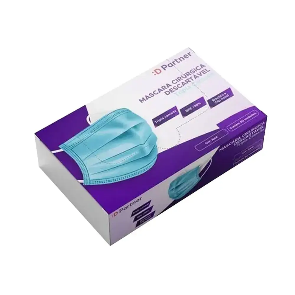 Máscara Descartável - Dental Partner - Máscara Descartável Azul - Dental Partner