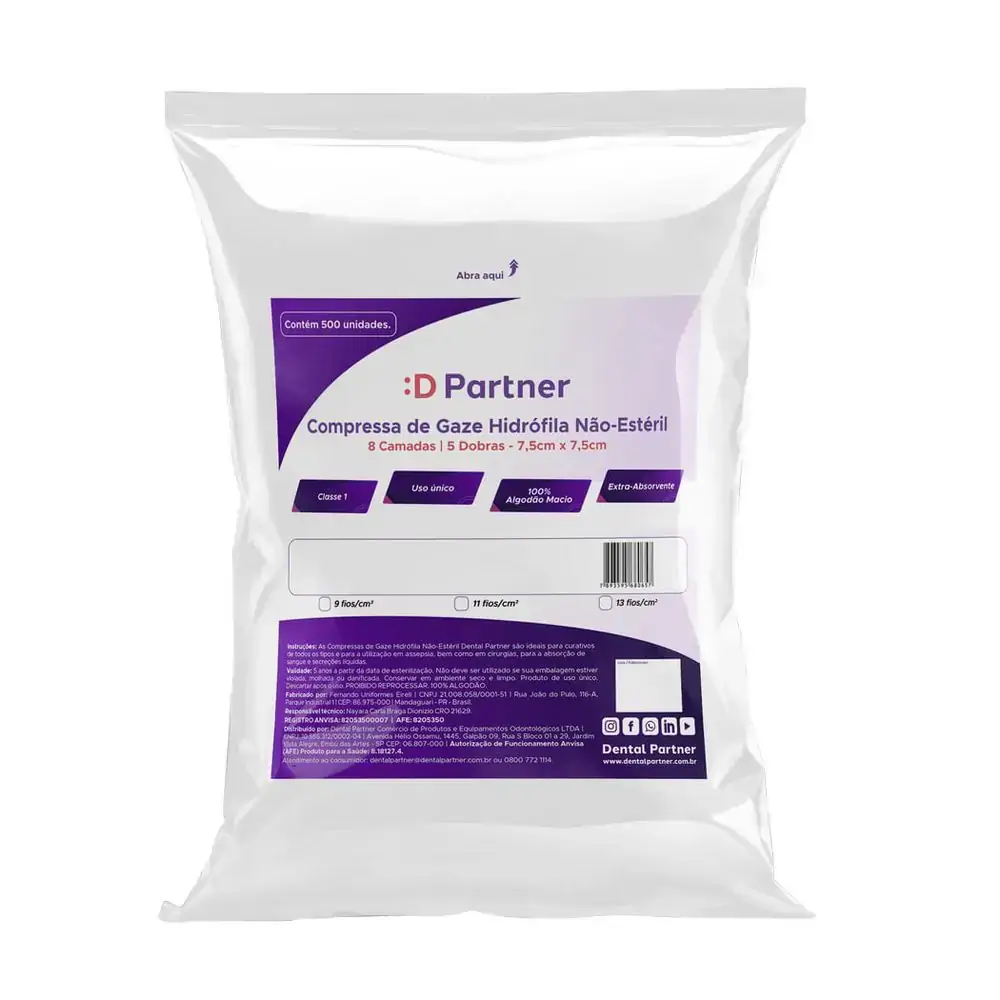 Compressa de Gaze Não Estéril 13 fios - Dental Partner