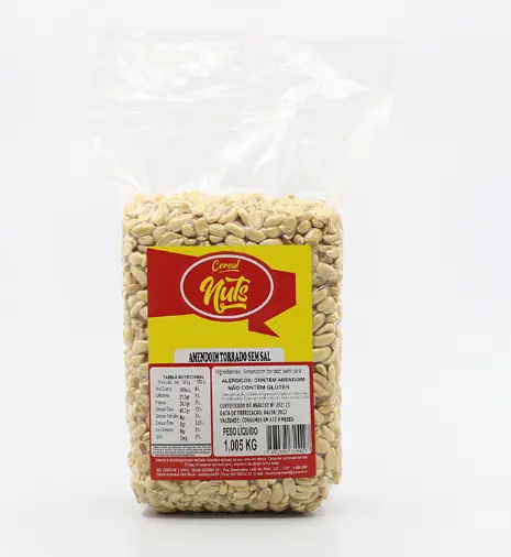 Amendoim Sem Pele Torrado E Sem Sal Granel 1,001kg