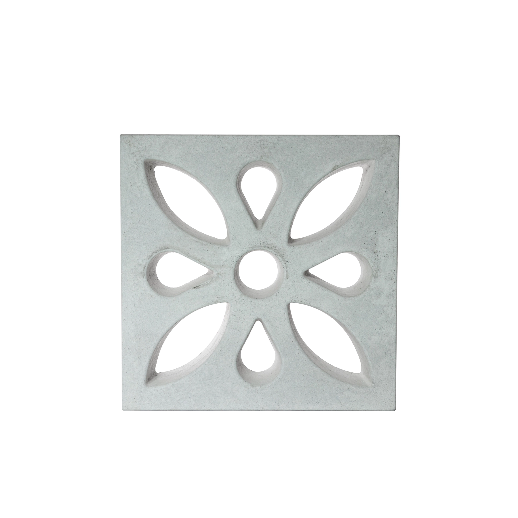 Elemento Vazado de Concreto Natural 40x40cm Cinza Flor Traço